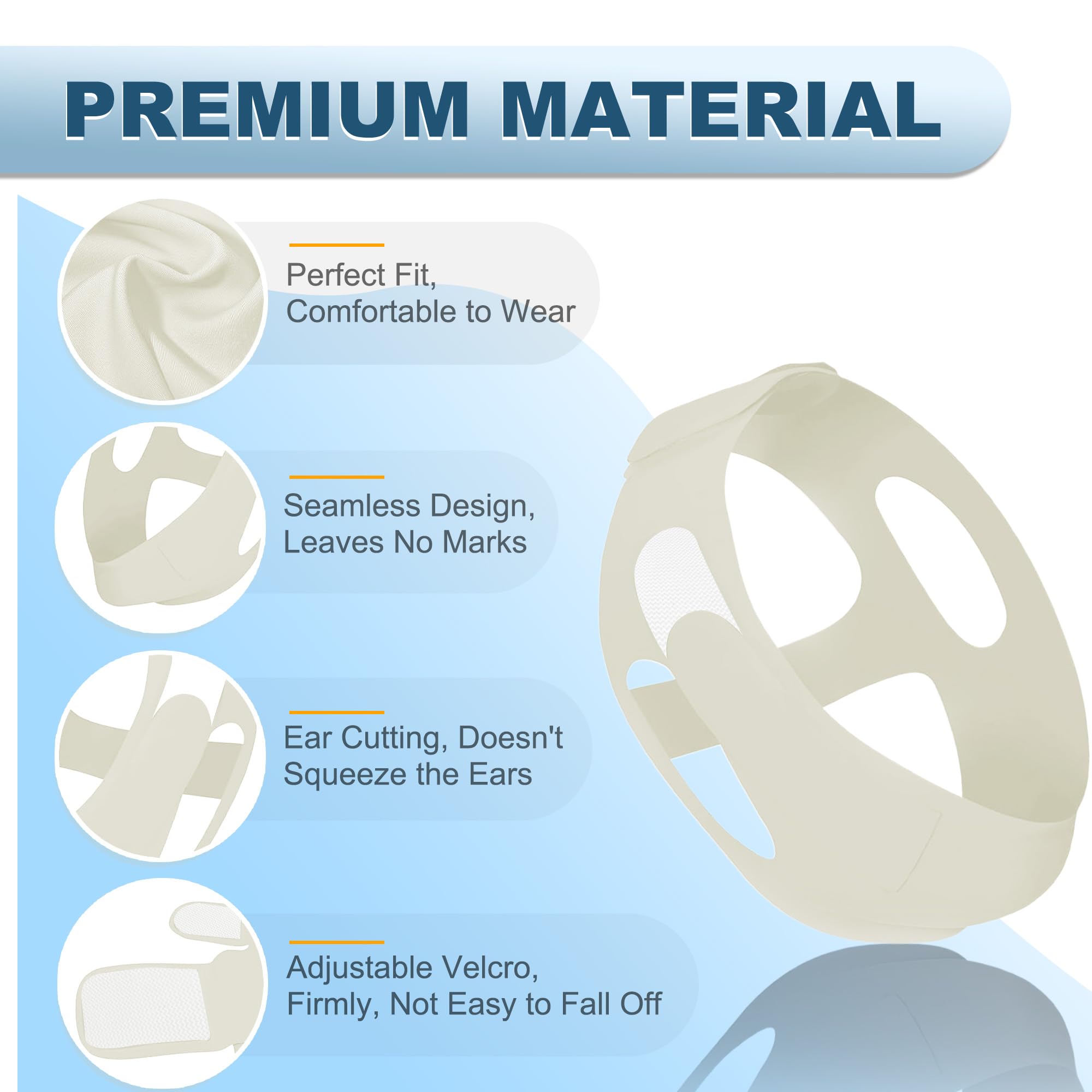 Holinee chin strap breathable fabric keeps skin cool during sleep.
