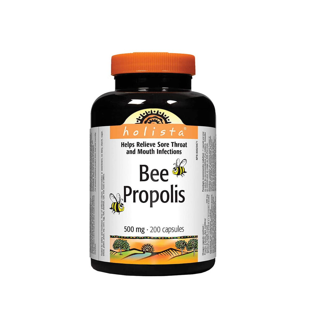 Holista Bee Propolis 500mg bottle for daily immune support and antioxidants.