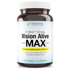 Vision Alive Max bottle supports daily eye comfort for Holistic Health Labs