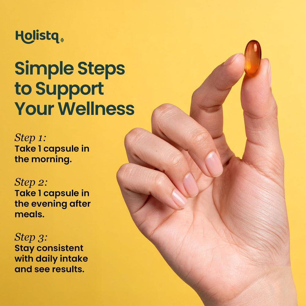 HOLISTQ hair skin nails nourishment from black seed oil capsules.