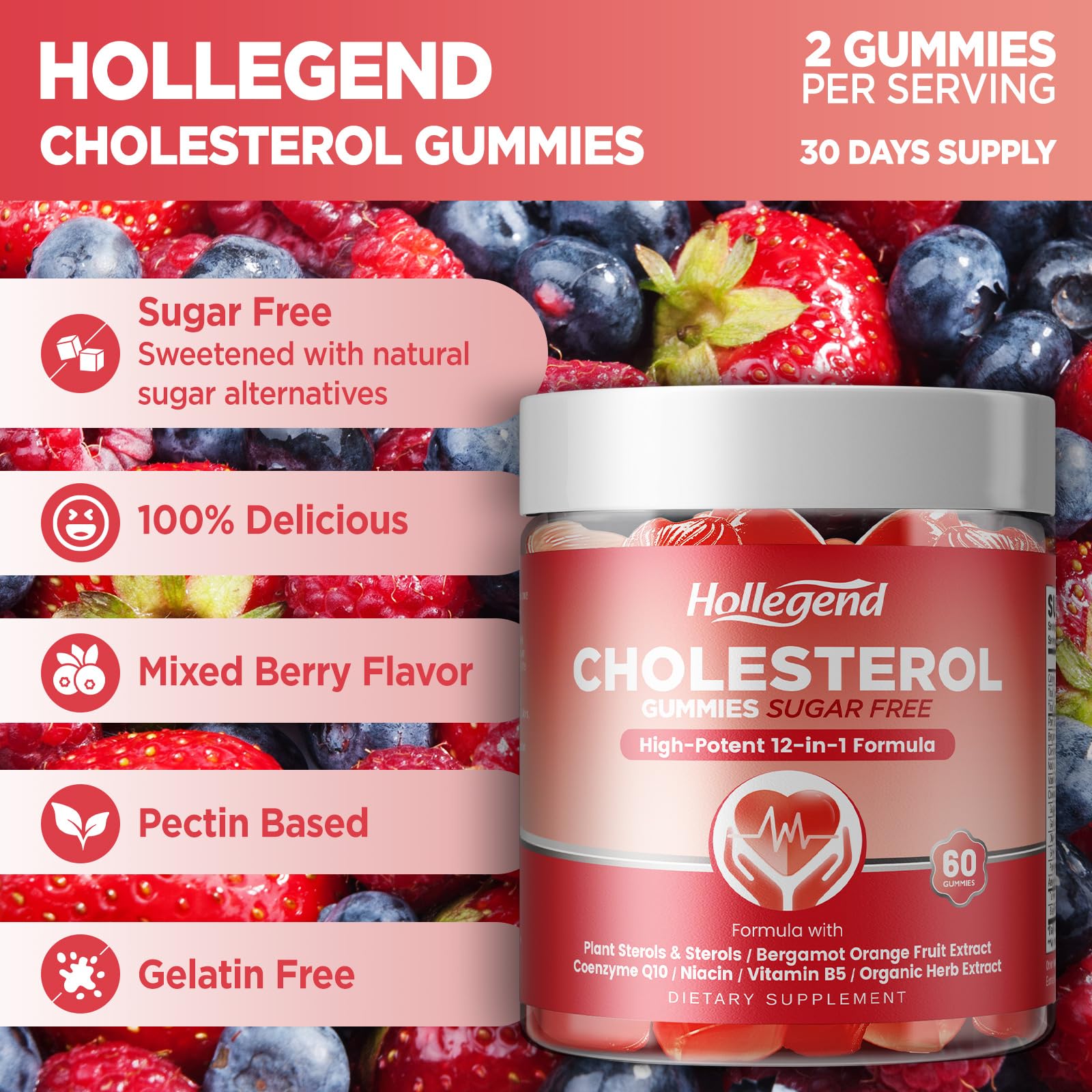 HOLLEGEND gummies in a sugar-free, plant-based heart health routine