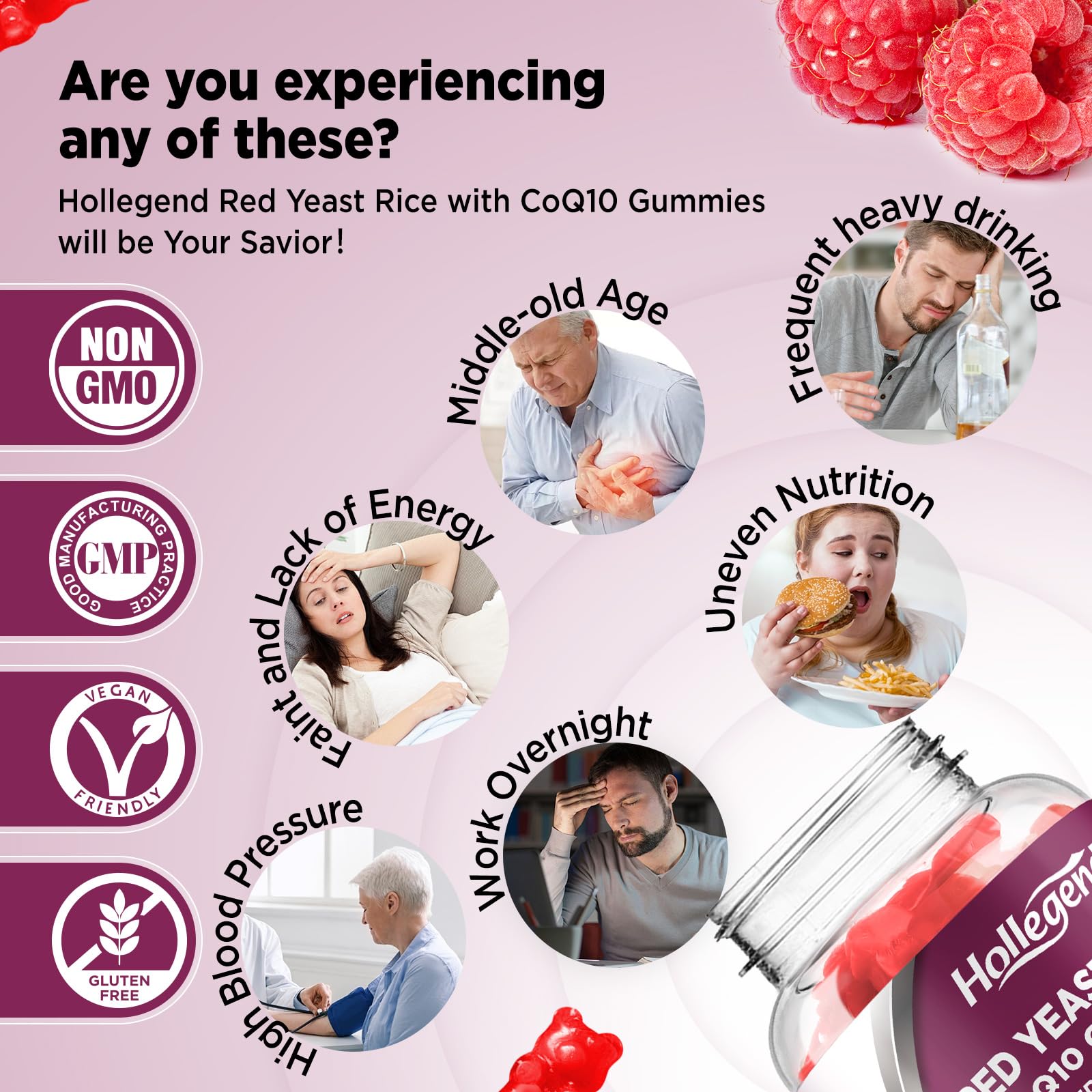 Daily routine shot HOLLEGEND gummies with glass of water