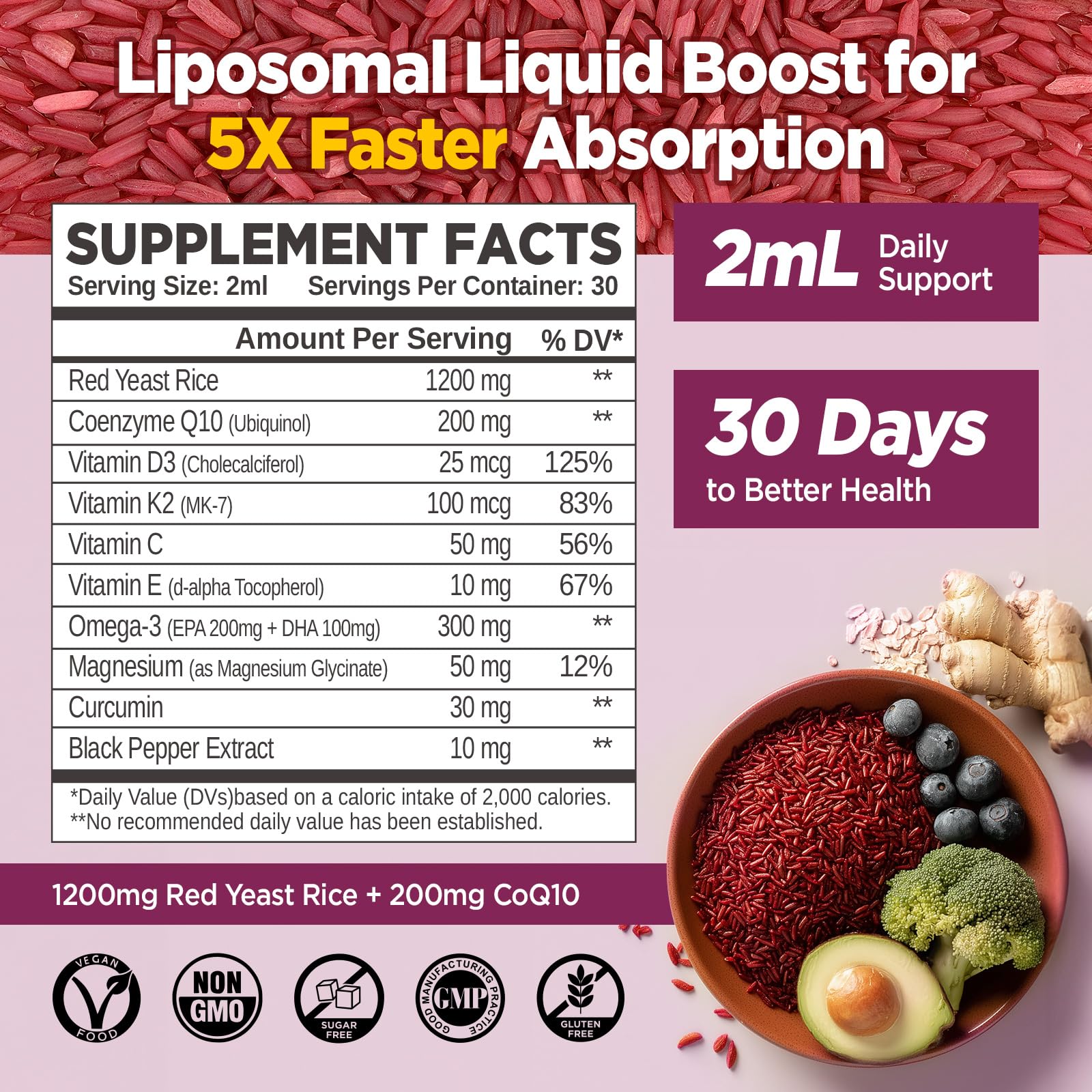 HOLLEGEND liquid drops with dropper for easy 2 ml daily dosing