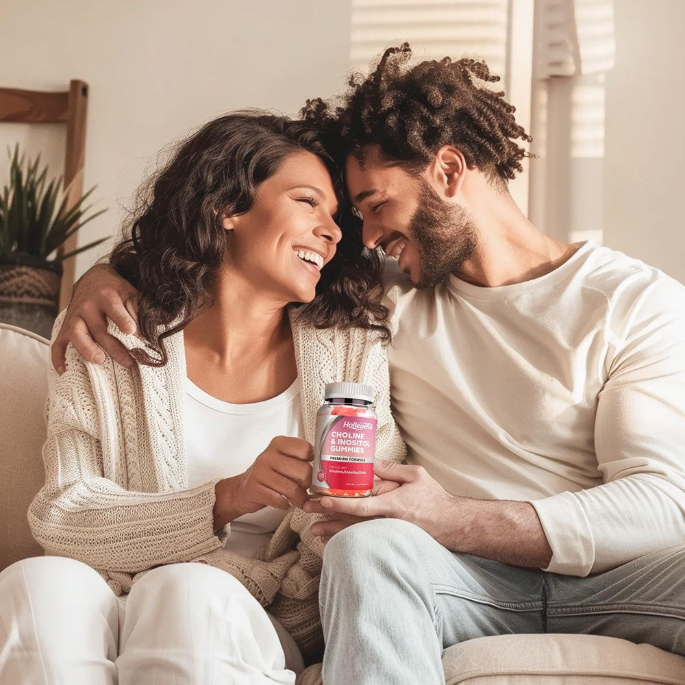 HOLLEGEND prenatal gummies ingredients label showcasing vegan, non-GMO, gluten-free