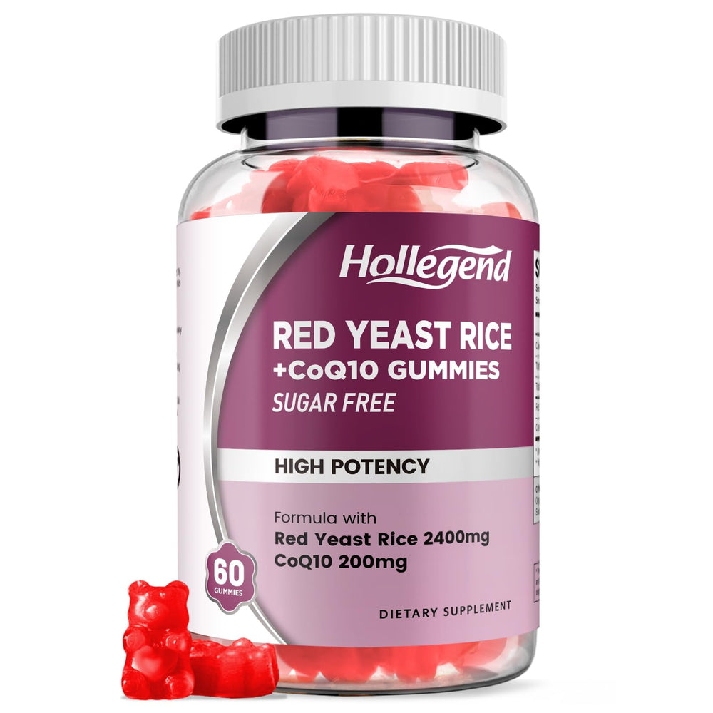 HOLLEGEND red yeast rice with CoQ10 gummies in bottle for daily wellness
