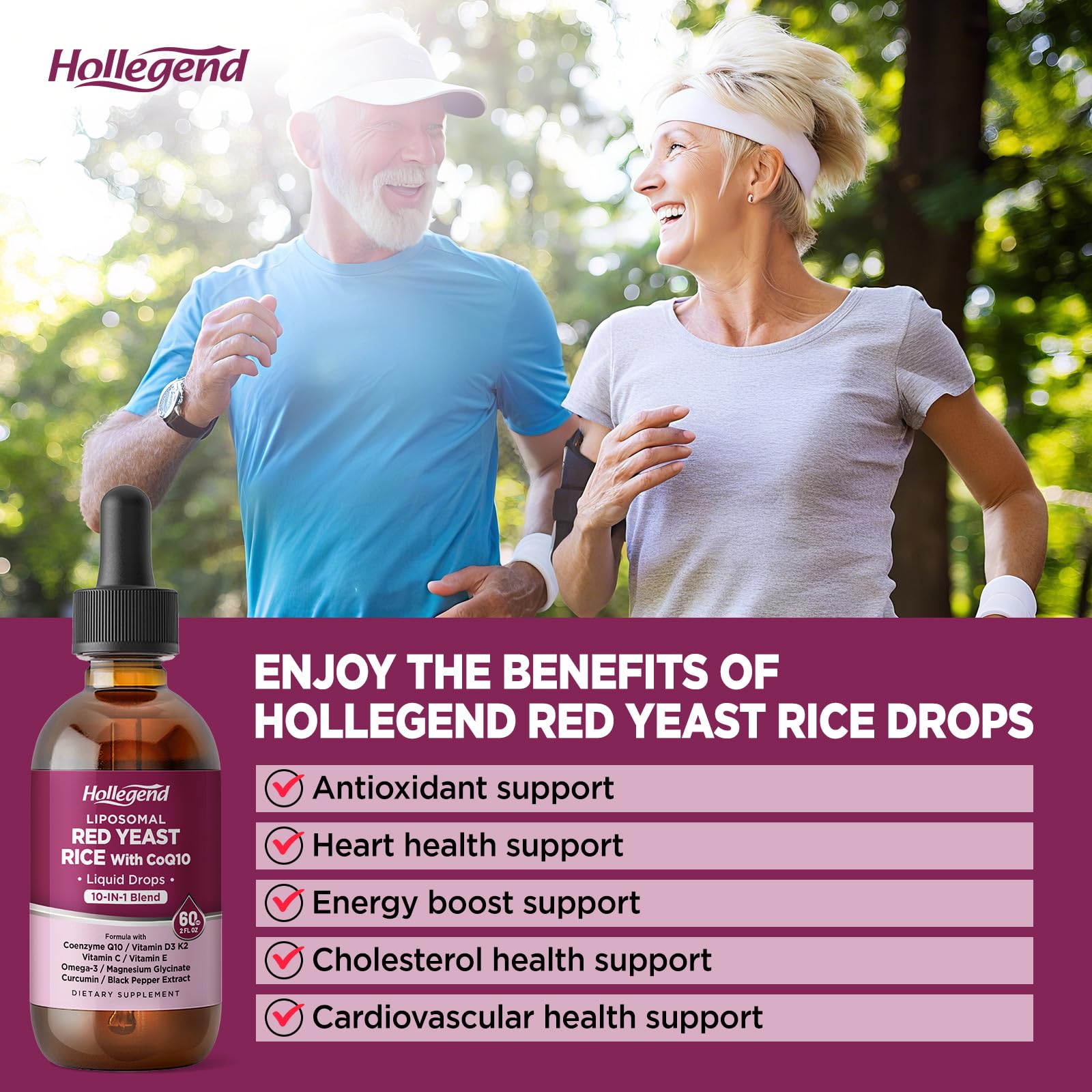 HOLLEGEND vitamin K2 MK-7 and D3 blend shown for vitamin supplementation support
