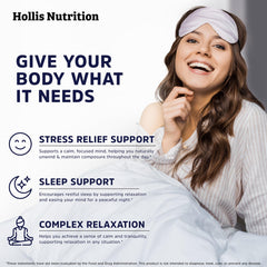 Sleep Fairy capsules closeup highlights magnesium glycinate and botanical blend.