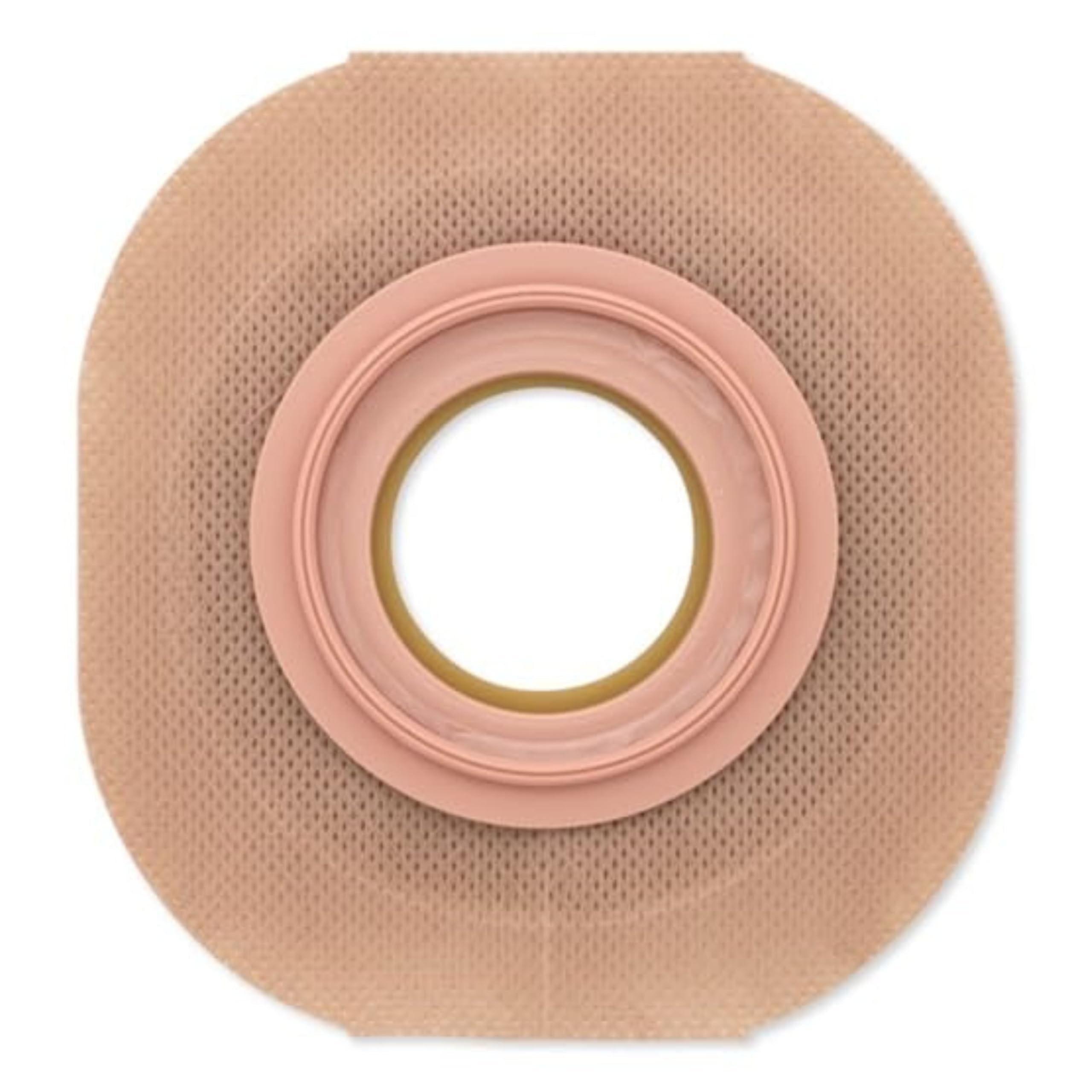 Hollister Flat Flextend skin barrier in green with matching flange for extended wear.