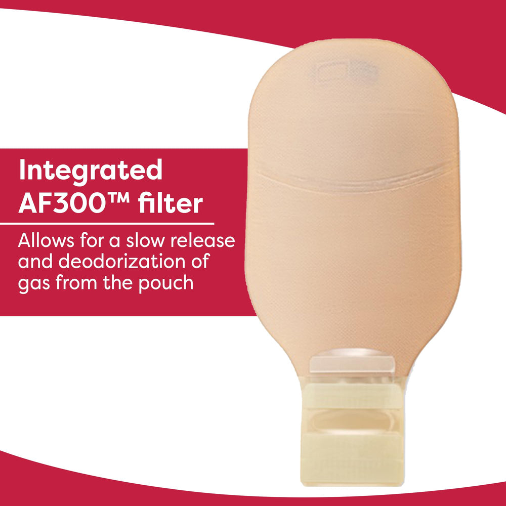 Hollister Lock-n-Roll microseal closure seals pouch bottom securely.