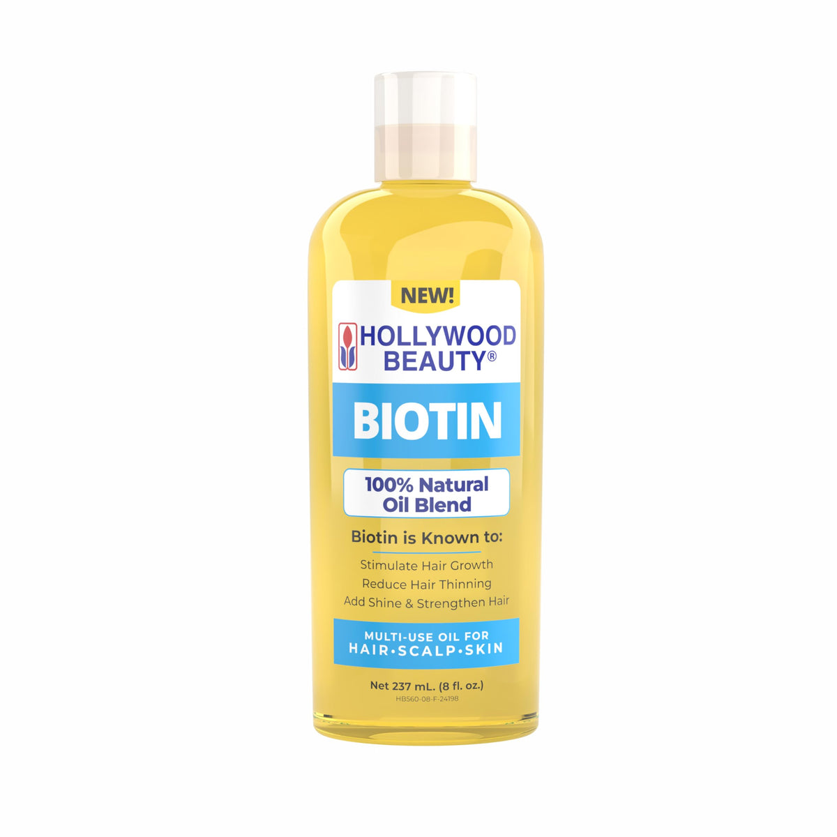 Hollywood Beauty Biotin Oil bottle pour for easy application nourishing hair