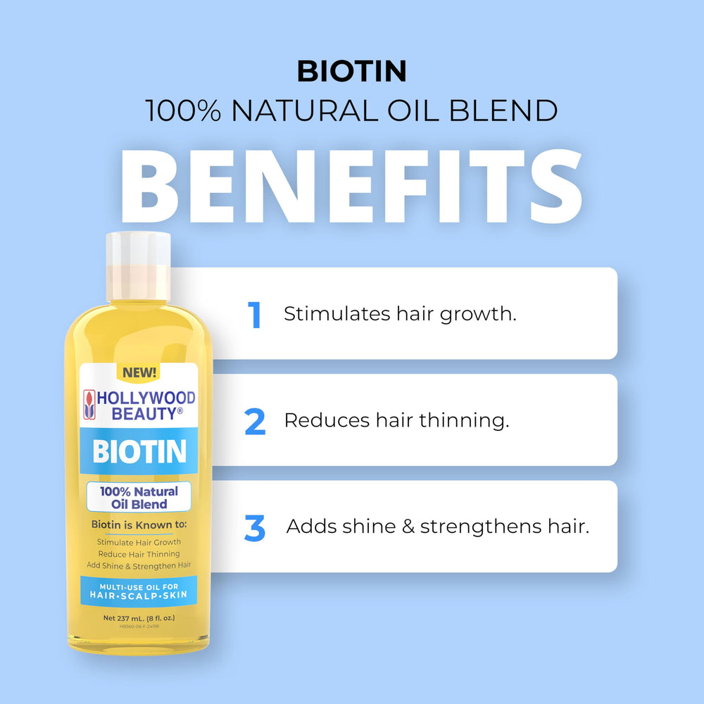 Hollywood Beauty Biotin Oil scalp application demonstrating lightweight, non-greasy feel