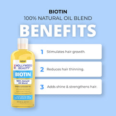 Hollywood Beauty Biotin Oil scalp application demonstrating lightweight, non-greasy feel
