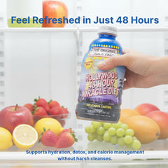 Hollywood Diet juice pour image showing a flavorful detox with easy meal replacement potential.