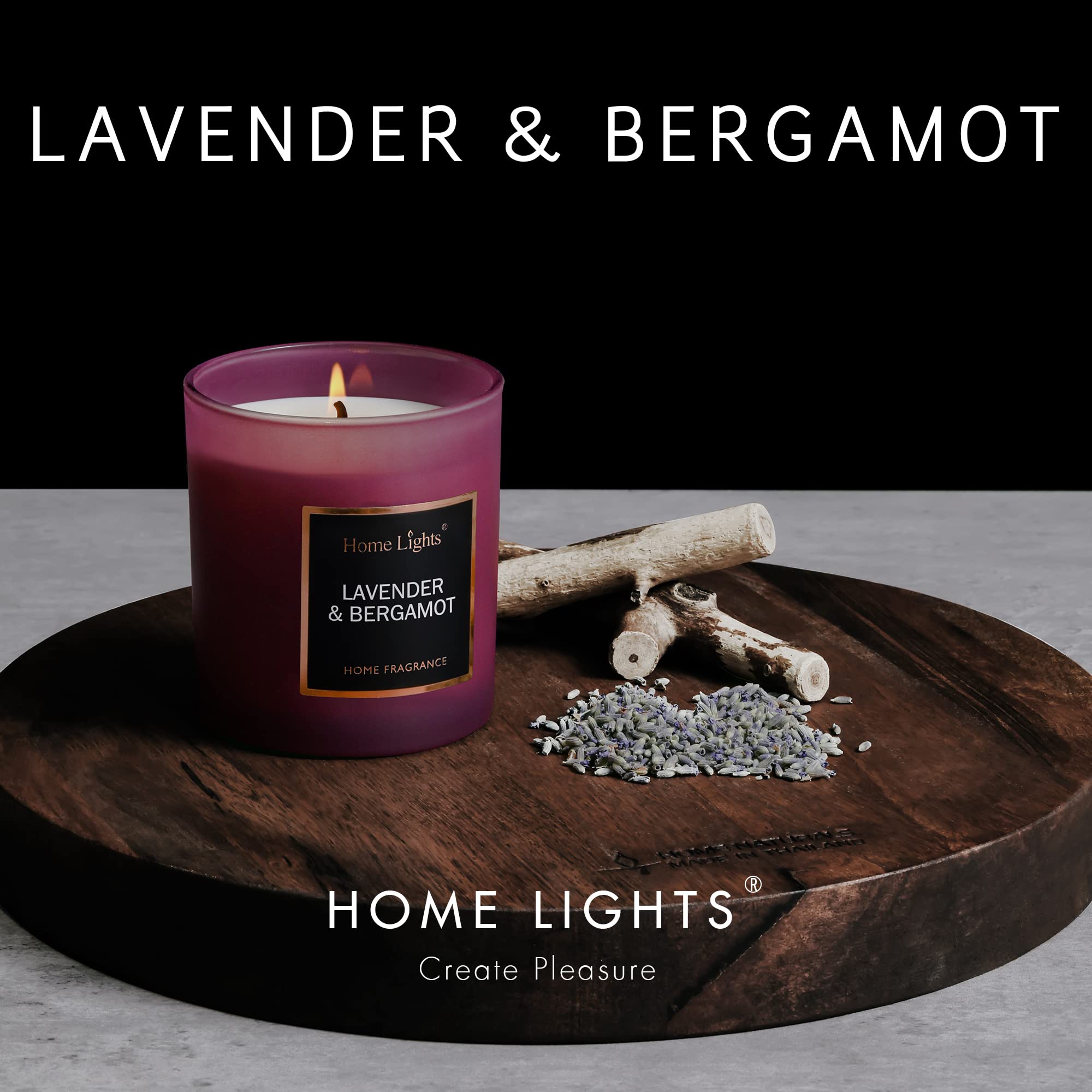Home Lights natural soy wax candle with cotton wick for clean, long-lasting burn
