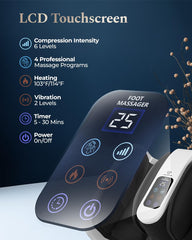 HomeCare Foot Massager delivers heated therapy at 103-114°F for soothing warmth