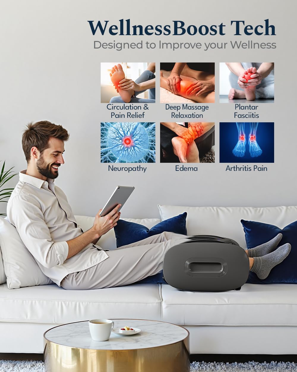 HomeCare Foot Massager tilt-angle adjustment for targeted massage positioning