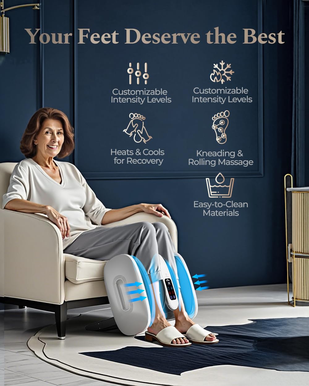 HomeCare Shiatsu Foot Massager adjustable bar tilts to target calves.