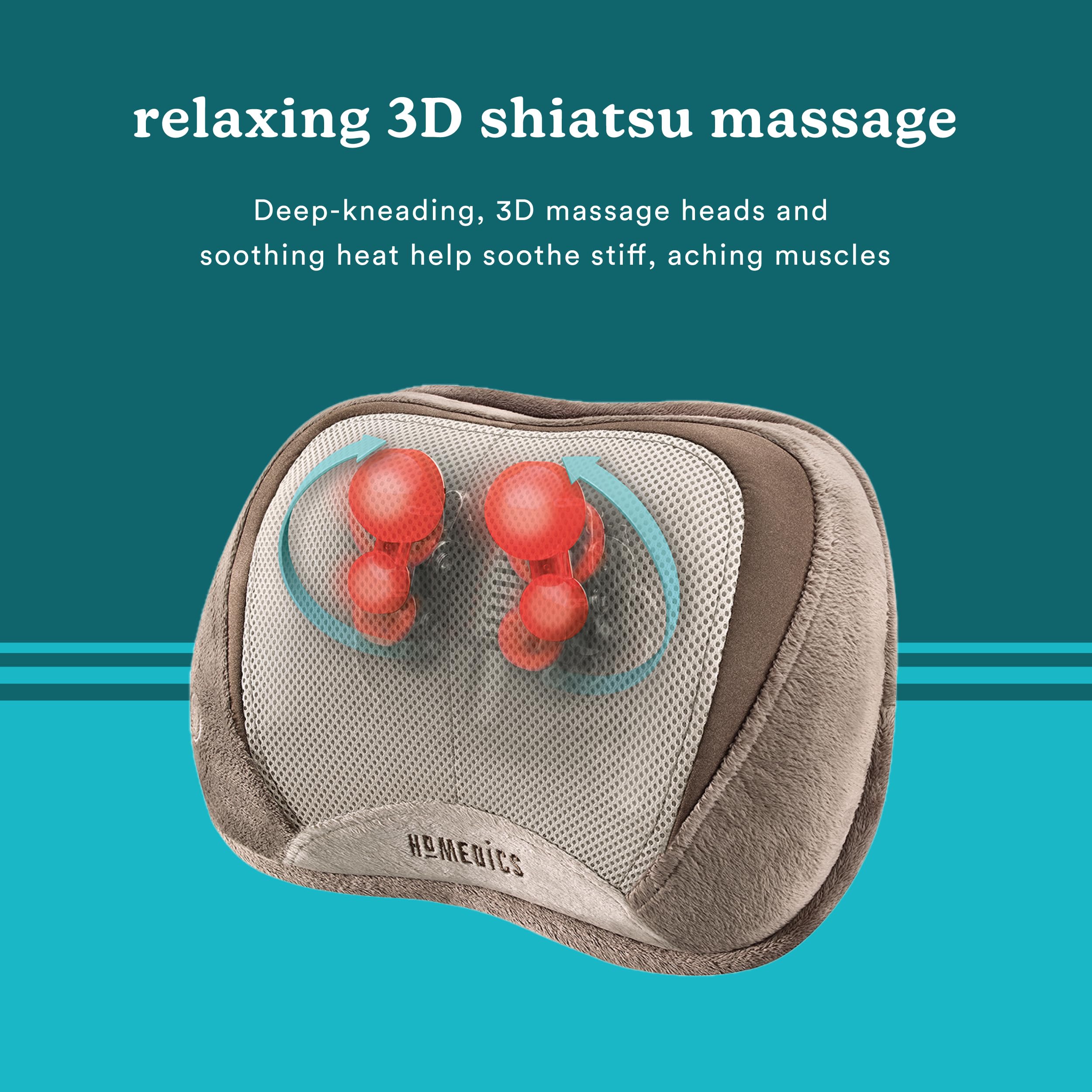 HoMedics integrated controls stay within reach for easy adjustments.