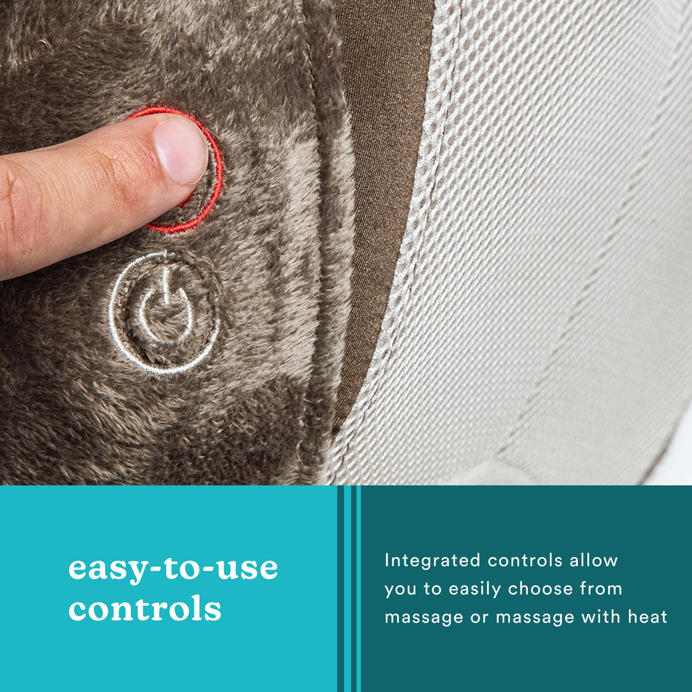 HoMedics vibration feature highlights deeper relaxation with heat settings.