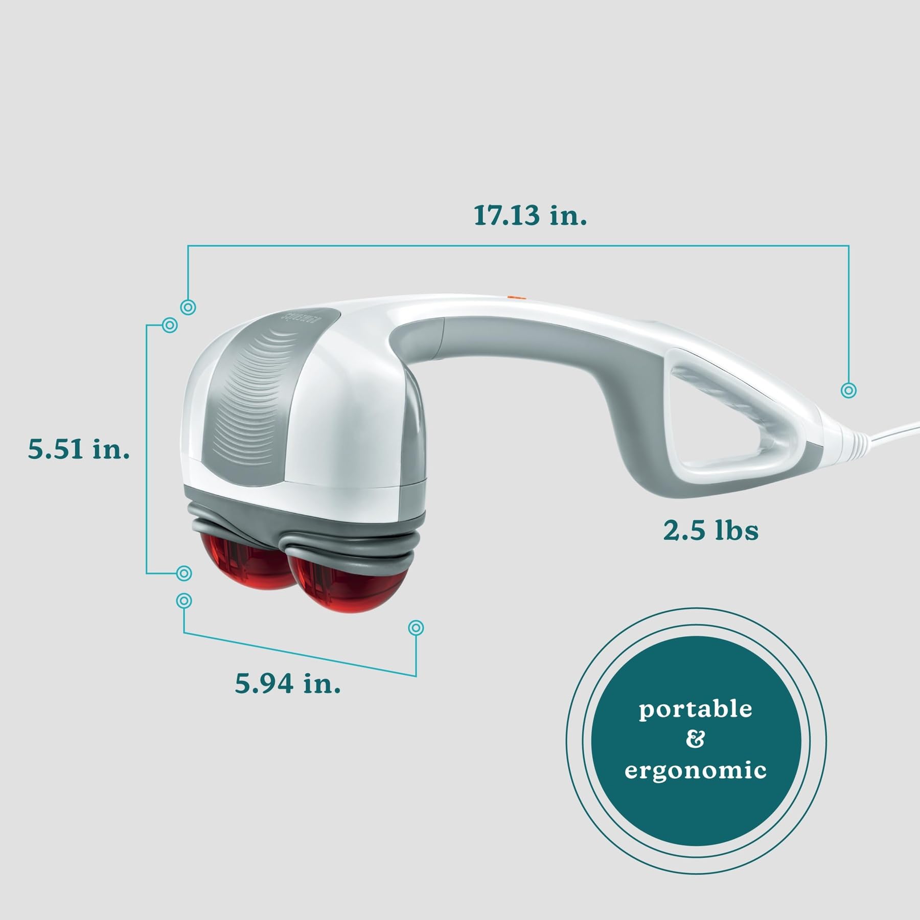 HoMedics interchangeable attachments expand massage options for softer or firmer pressure.