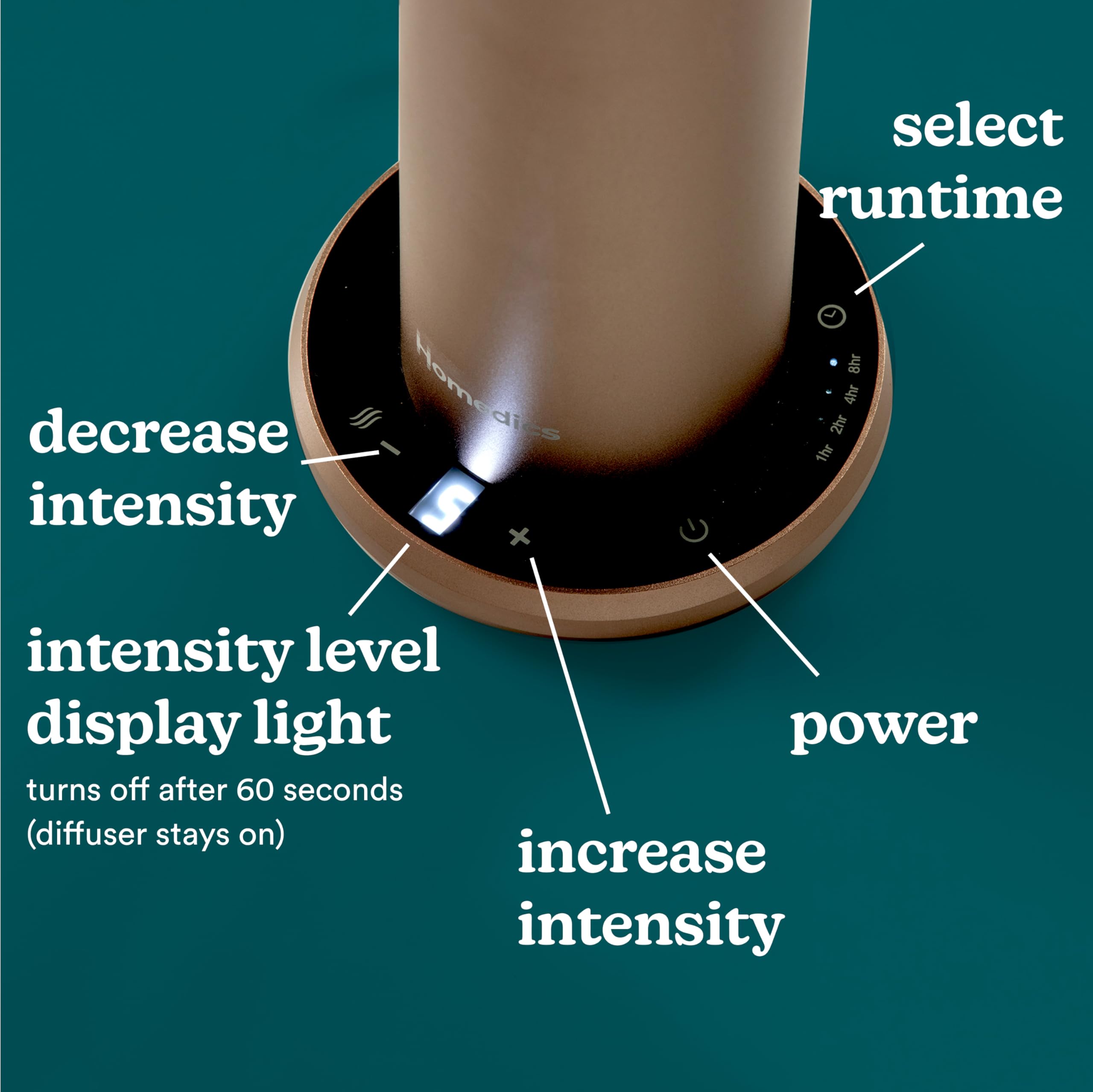 Homedics SereneScent aluminum-build diffuser blends premium style with quiet diffusion