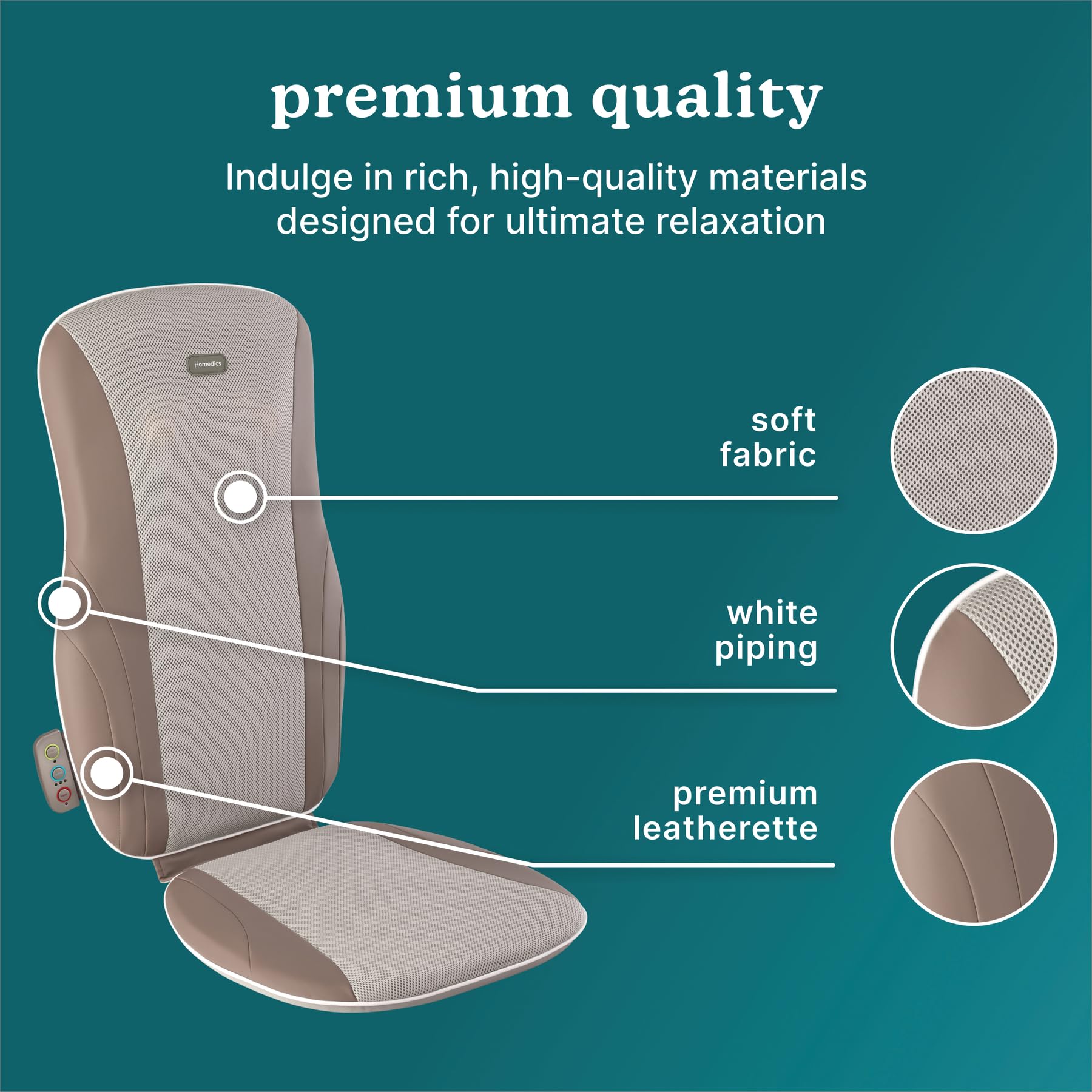 Homedics Shiatsu back cushion in use promoting relaxed posture
