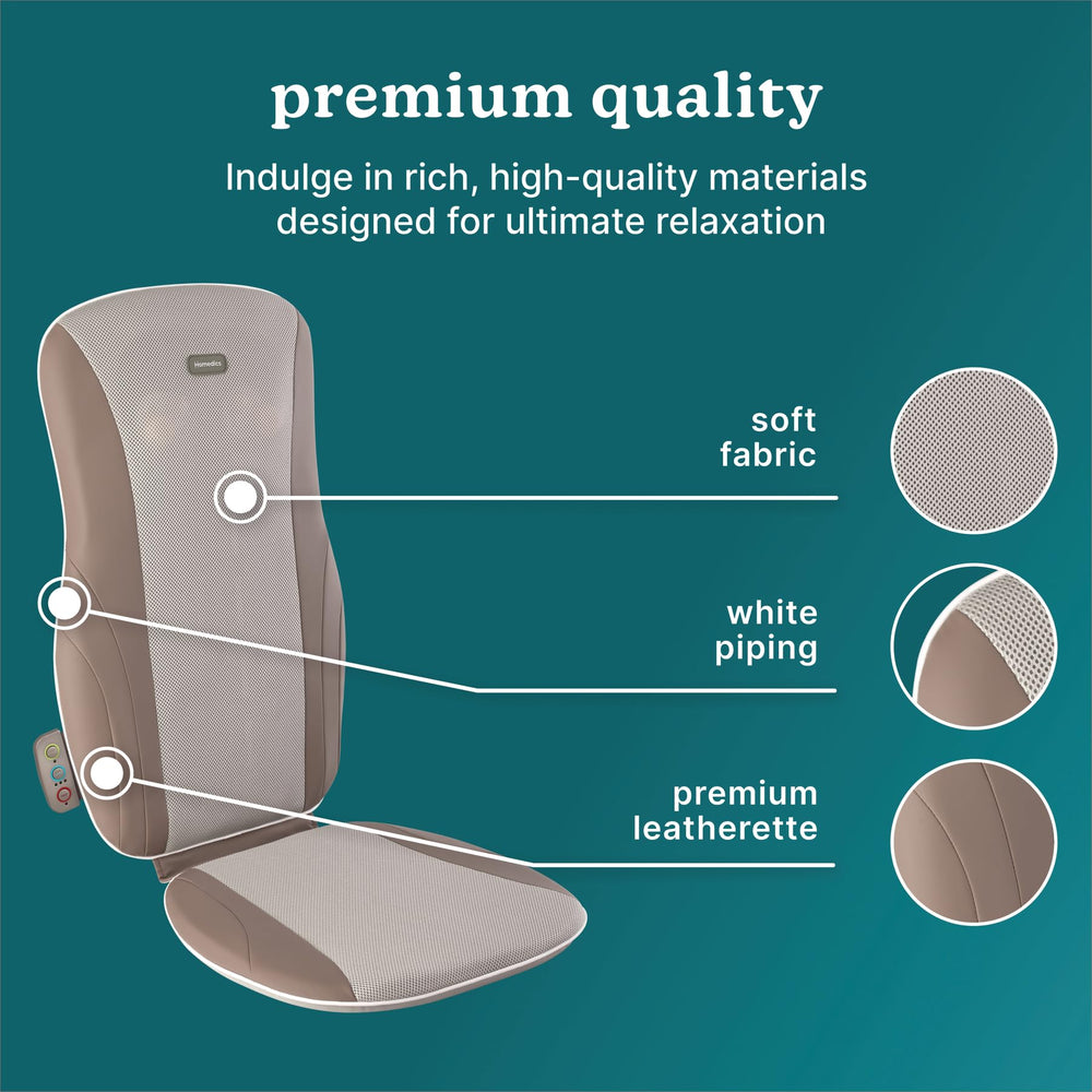Homedics Shiatsu back cushion in use promoting relaxed posture