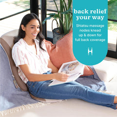 Homedics Shiatsu cushion side view with heat option for comfort