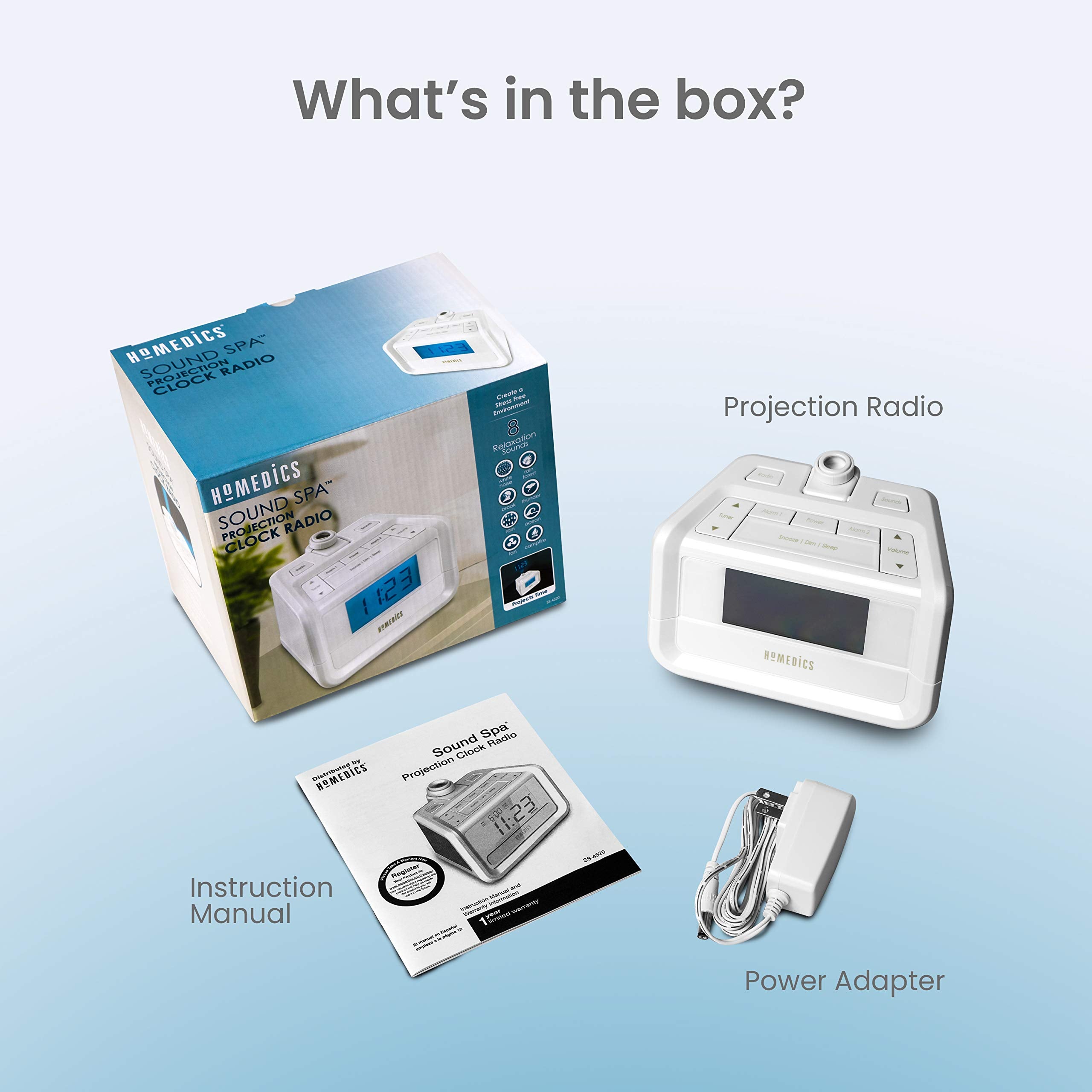 HoMedics SoundSpa dual alarms offering flexible wake options.