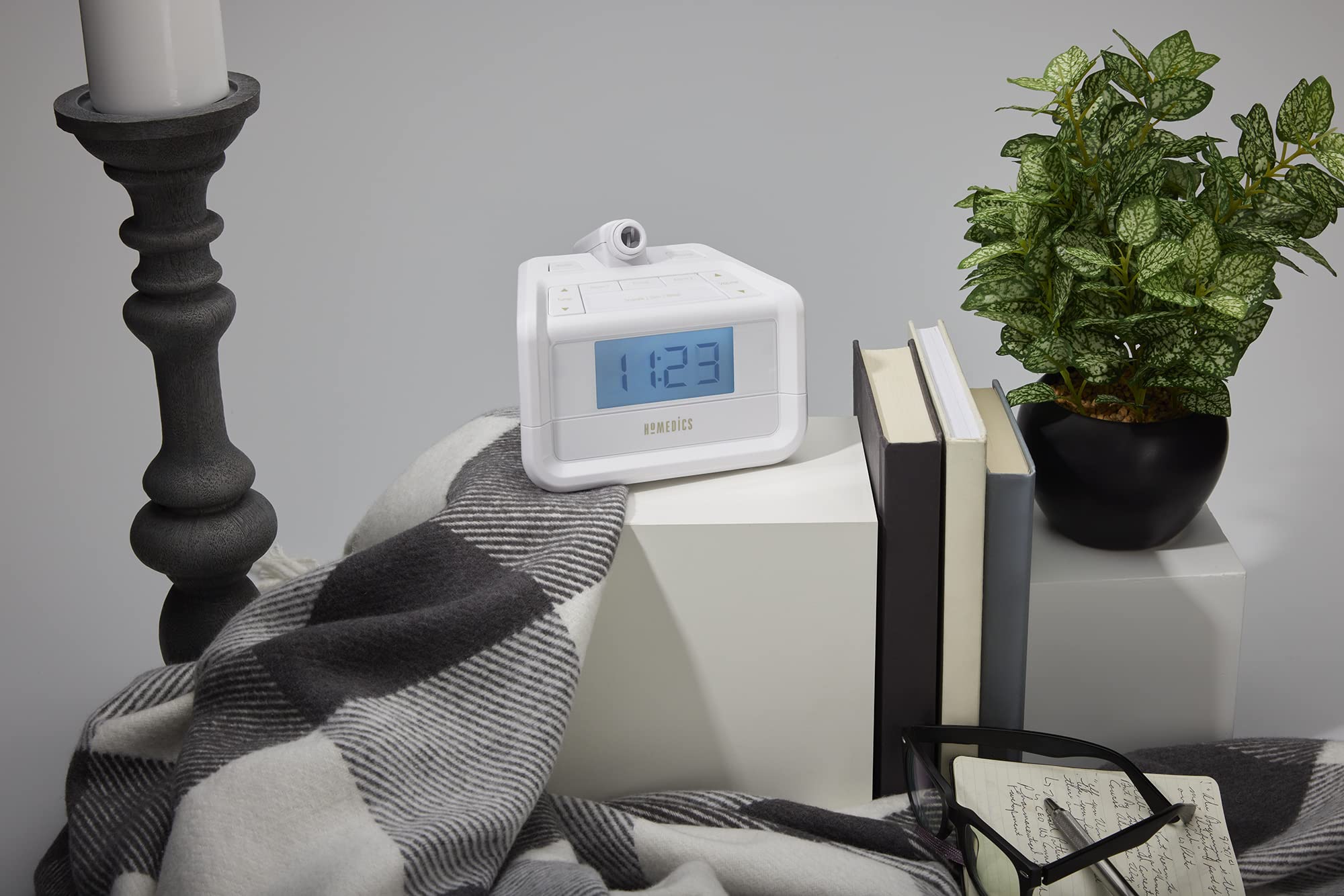 HoMedics SoundSpa sleep timer visualizes gradual wind-down and wake-up options.