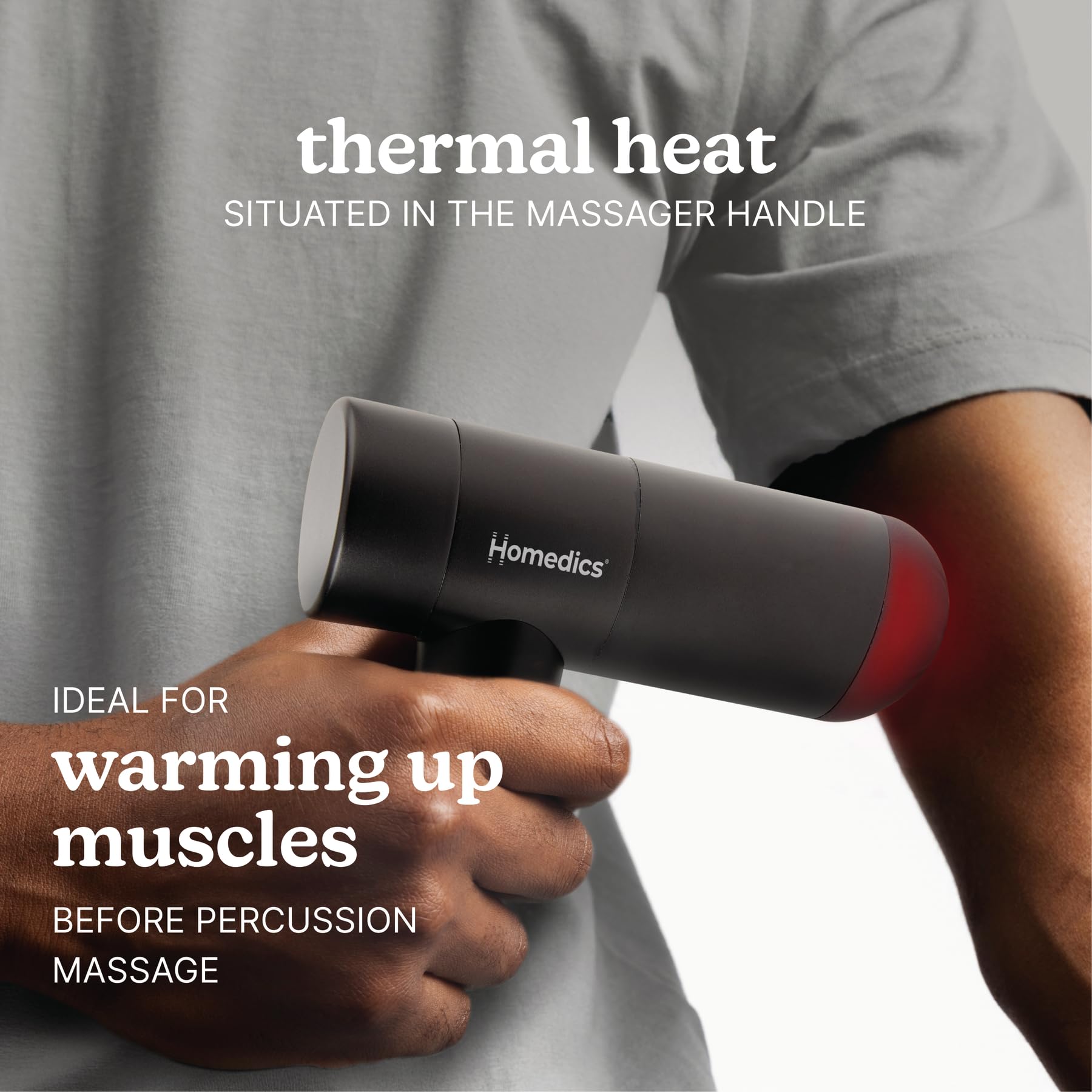 HoMedics massager in use with quiet brushless motor for focused relief