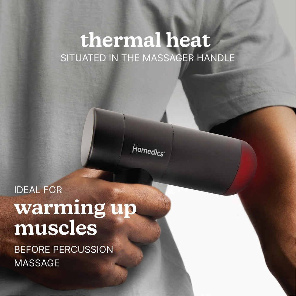 HoMedics massager in use with quiet brushless motor for focused relief