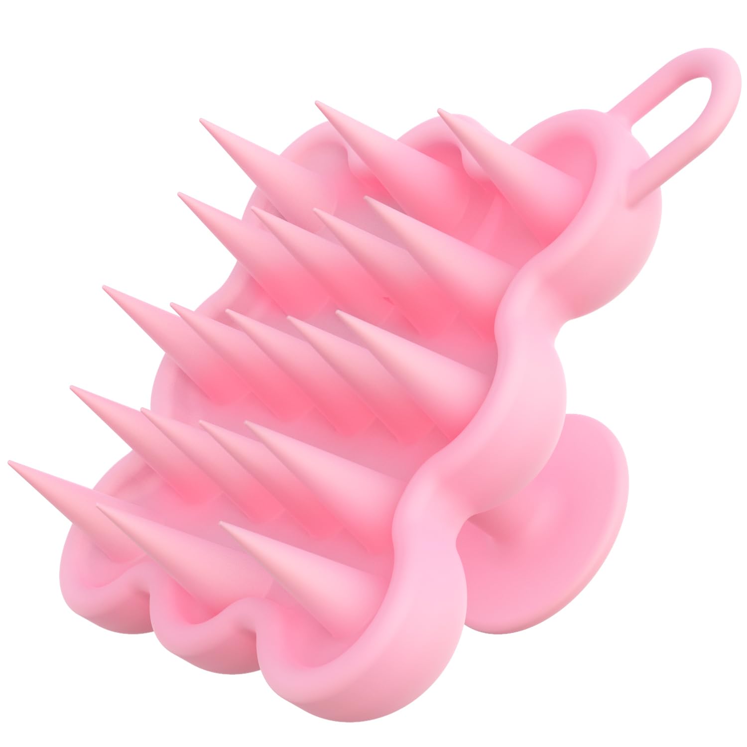 Homeija pink silicone scalp massager brush bristles close-up for gentle cleansing