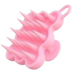Homeija pink silicone scalp massager brush bristles close-up for gentle cleansing
