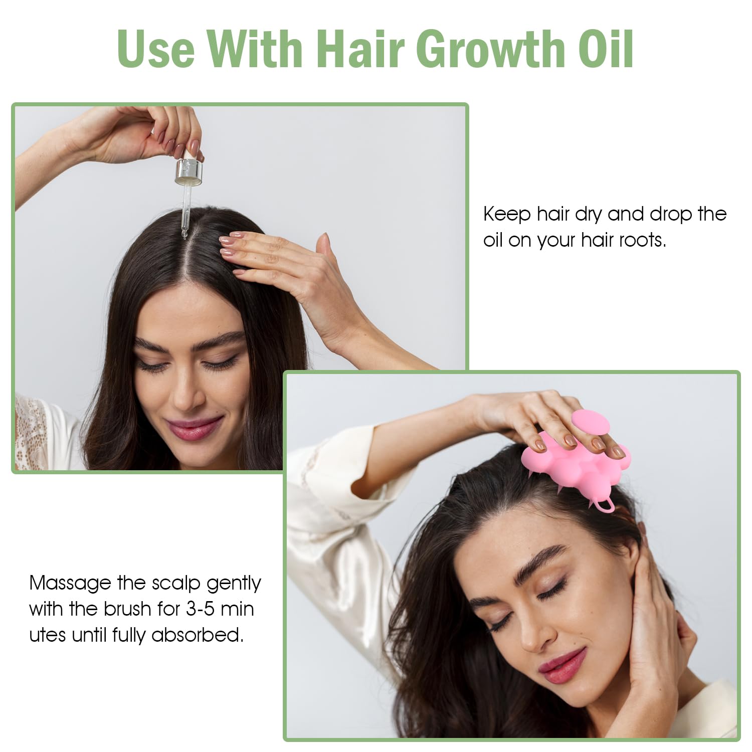 Homeija pink scalp massager helps distribute shampoo and oil evenly