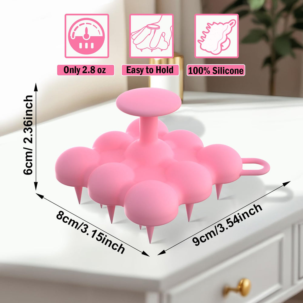 Homeija pink scalp massager in shower demonstrating waterproof design