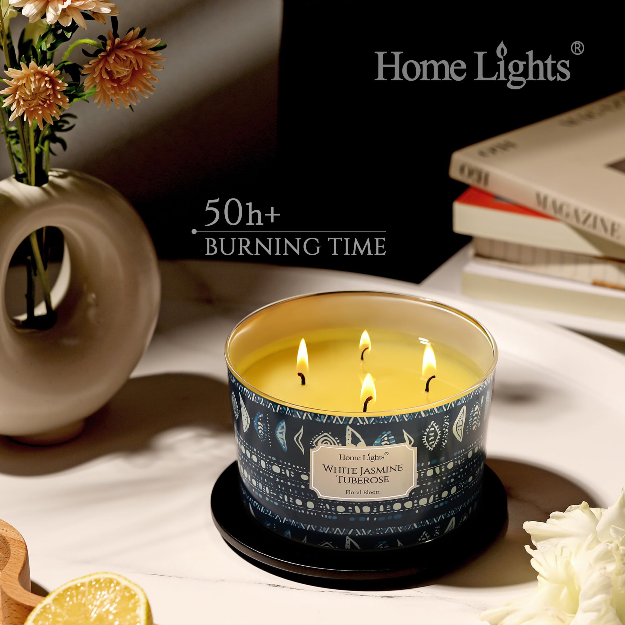 Home Lights aromatherapy-inspired scent enhances mood during home spa nights.