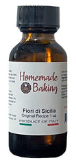 Homemade Baking Fiori di Sicilia bottle close-up; rich citrus aroma for cakes and pastries