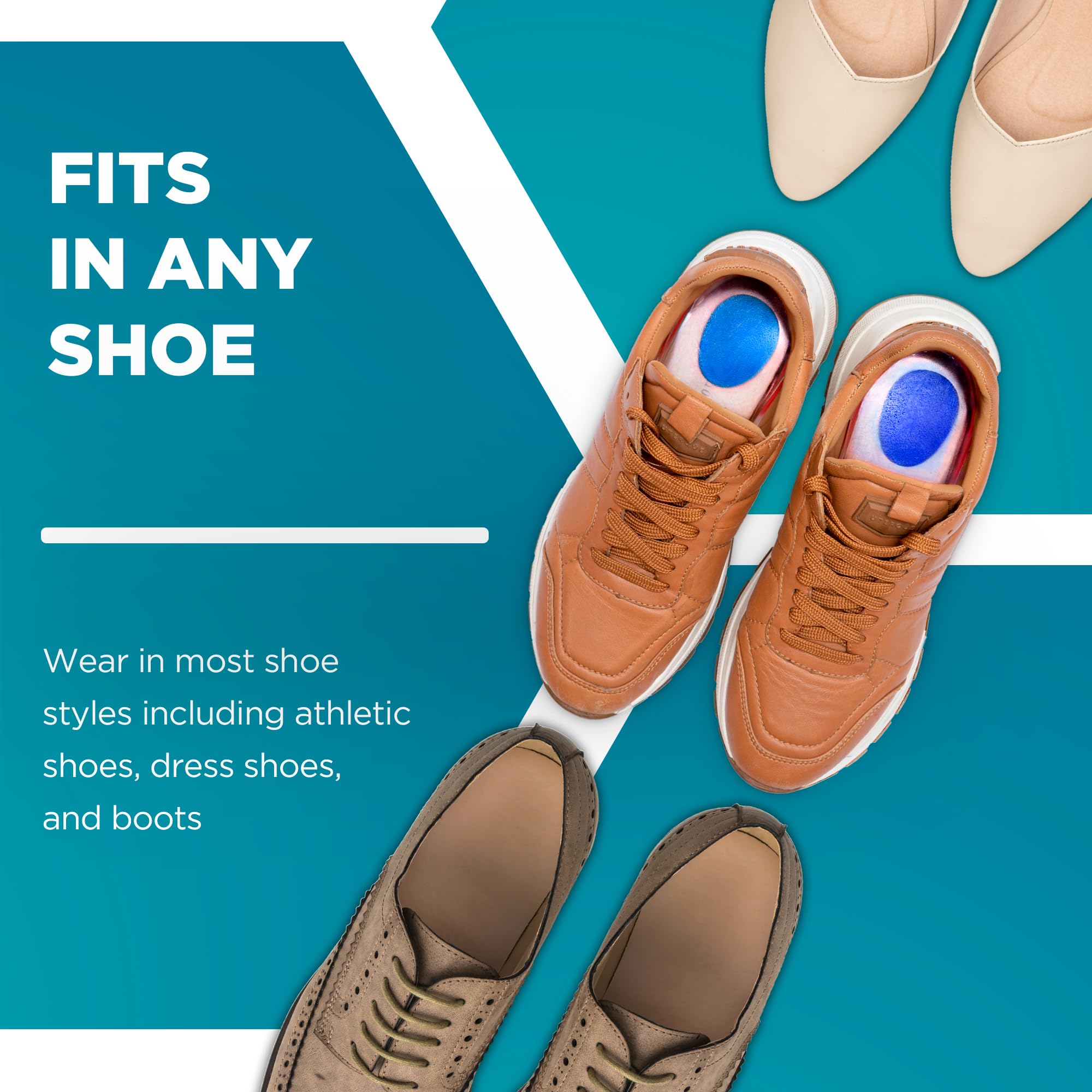 Homergy gel talón en zapatillas deportivas para mayor amortiguación.