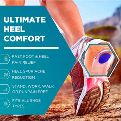 Homergy gel heel cups in boots for all-day wear and foot comfort