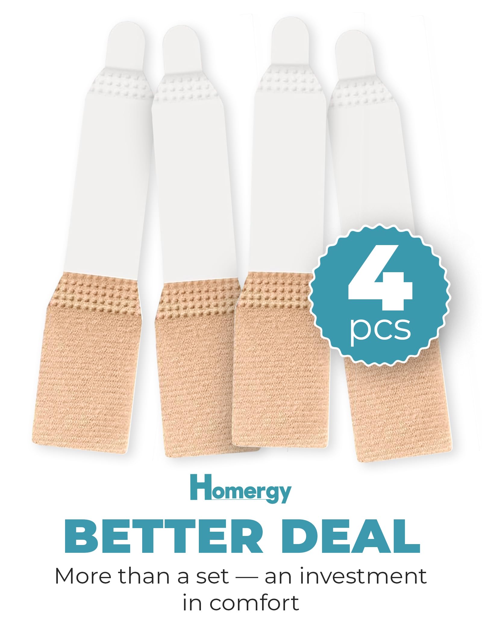 Homergy toe straightener for crooked toes and alignment