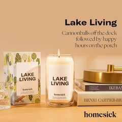 Homesick Lake Living wax closeup shows natural soy blend for a clean burn.