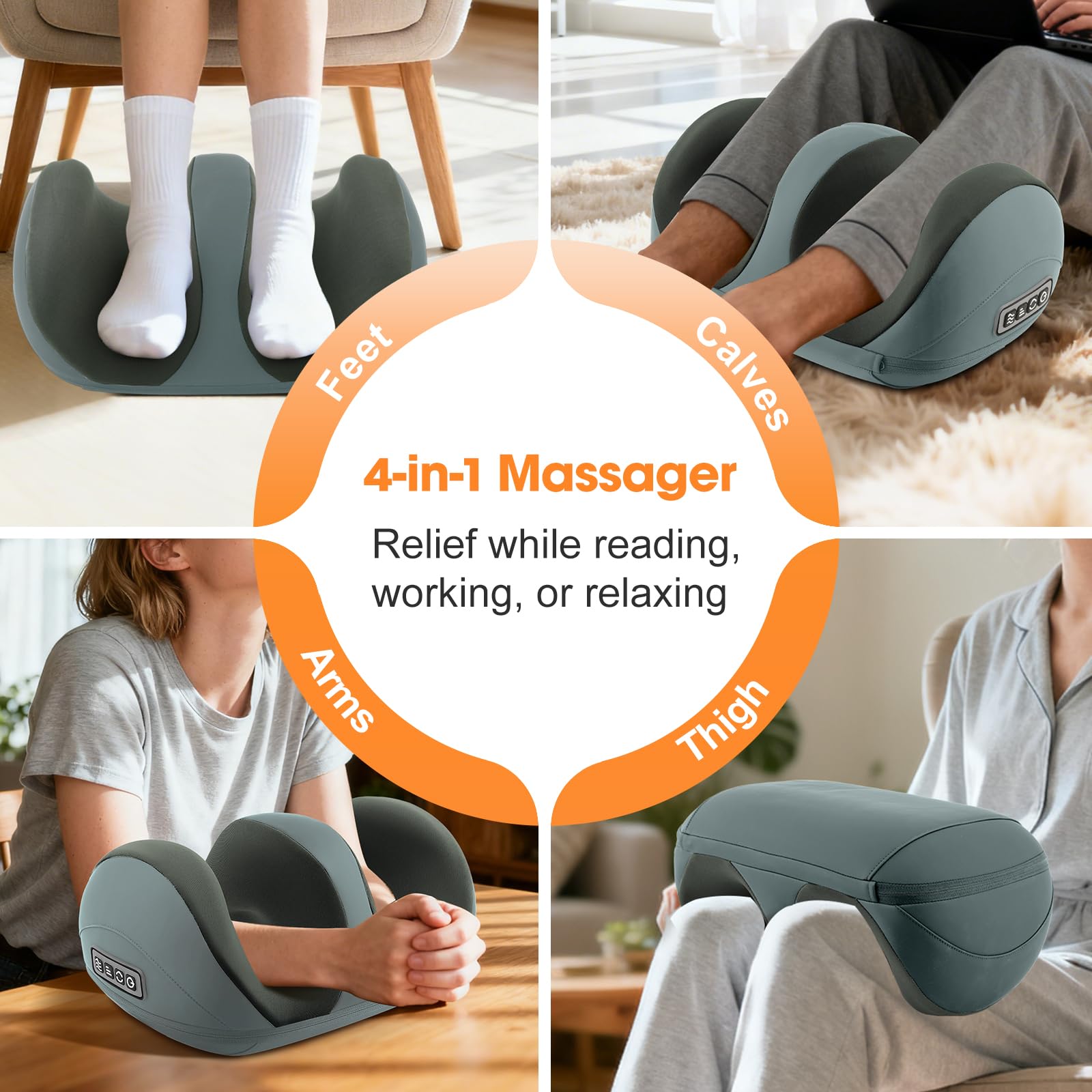 Homesy calf roller feature supports leg massage for overall comfort.