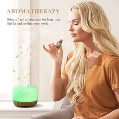 Homeweeks diffuser emitting ultrafine mist with ultrasonic technology.