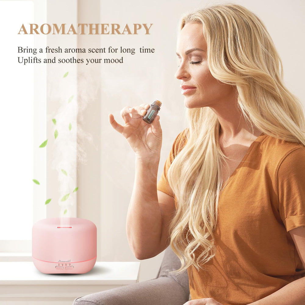 Homeweeks diffuser 500ml pink mist, ultra-fine output for smoother air.