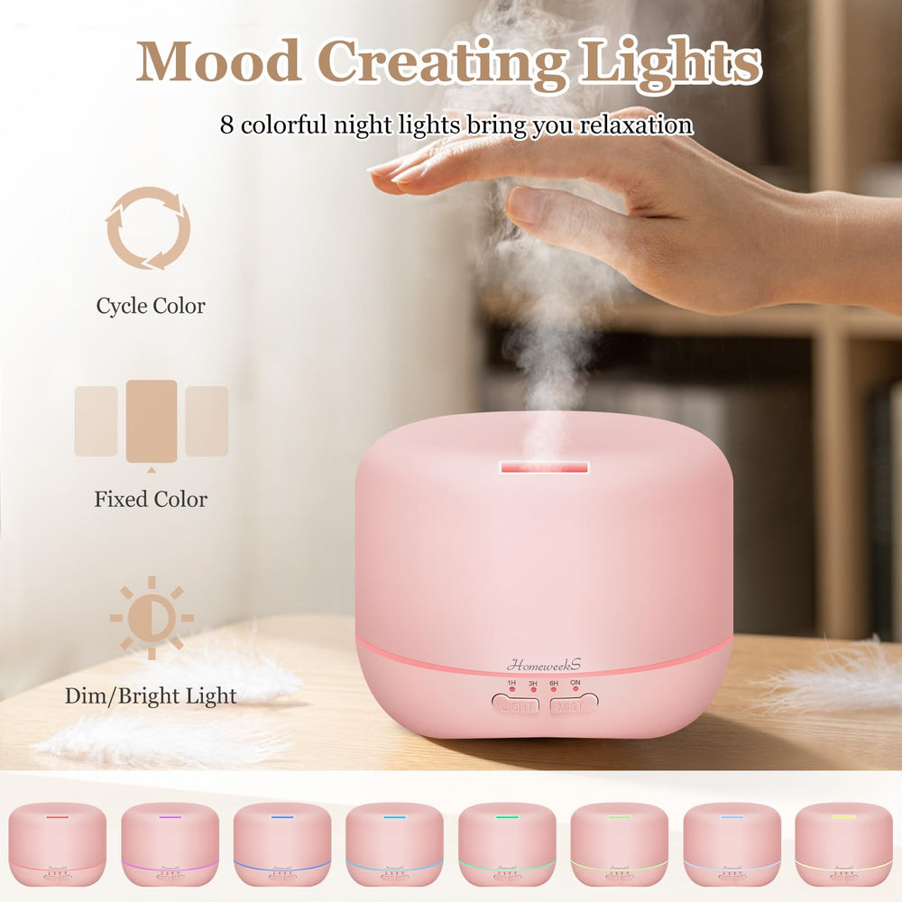 Homeweeks 500ml pink waterless-off feature, safety shutoff when water runs low.