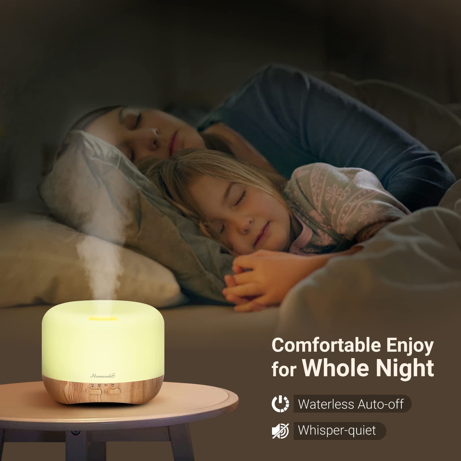 Homeweeks 8-color ambient lighting enhances evening ambiance.