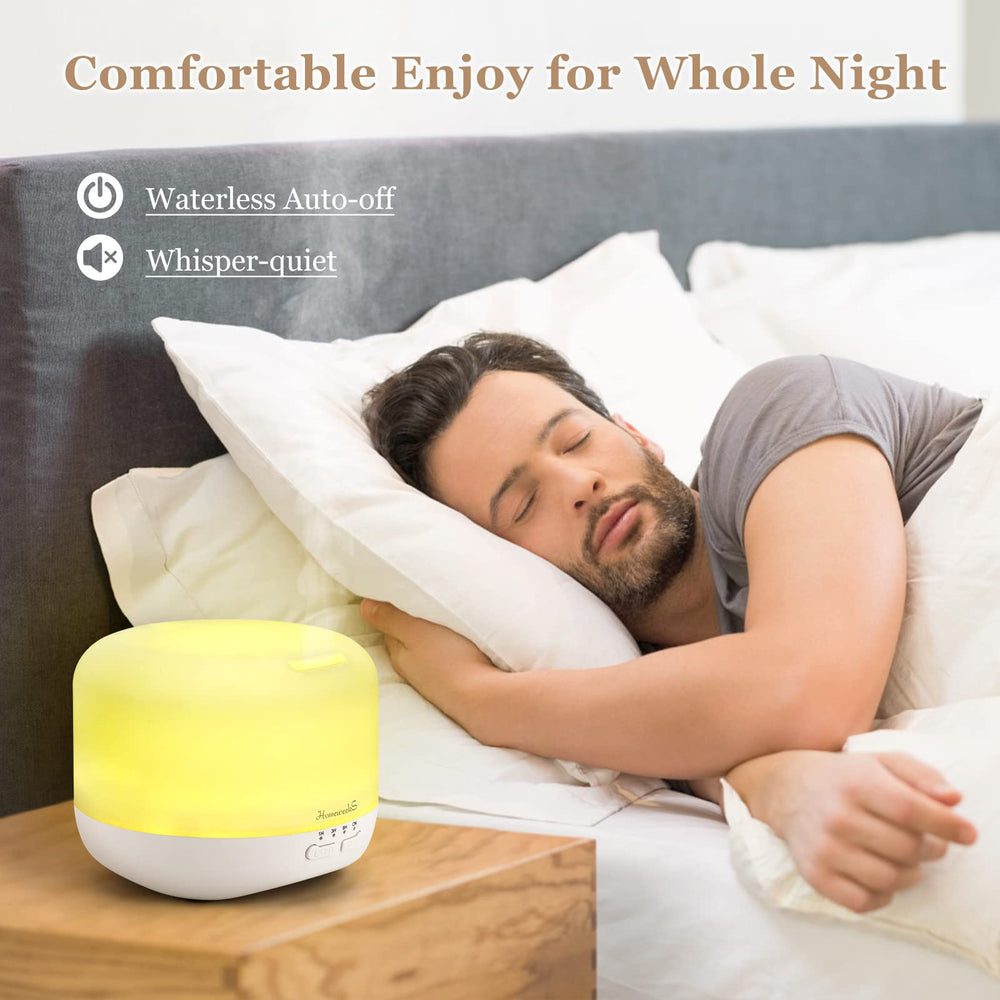 Homeweeks Aromatherapy Diffuser 1-6H timer supports flexible scheduling.