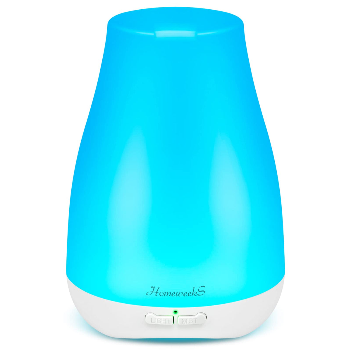 Homeweeks diffuser with colorful lights creates a soothing bedroom ambiance