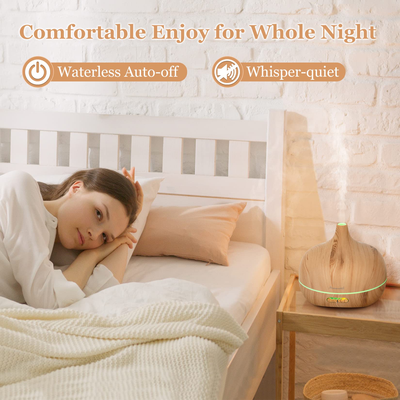 Homeweeks diffuser placed in a bedroom creating calming ambience.